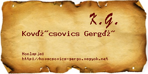 Kovácsovics Gergő névjegykártya