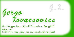 gergo kovacsovics business card